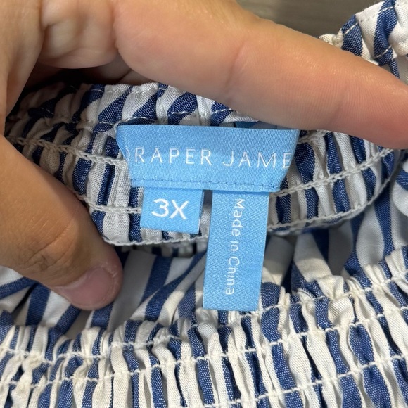 Draper James Women's Smocked Dress White and Blue Size 3X - Picture 5 of 8